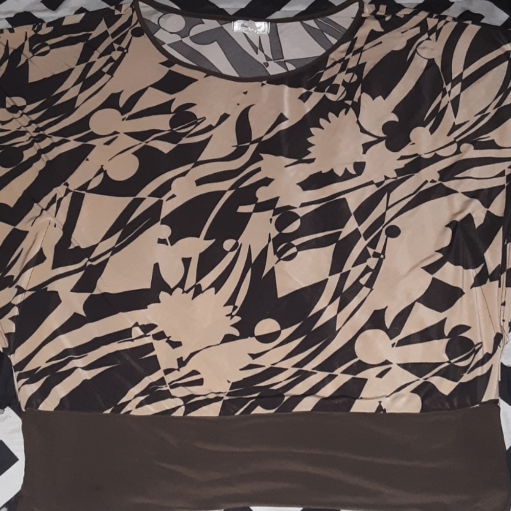 Caramel & Chocolate colored Dress Blouse